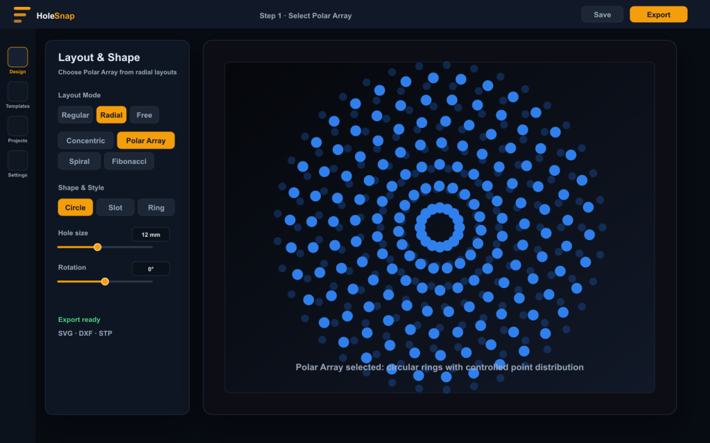 Polar Array Pattern Generator: Create Radial DXF Layouts Online
