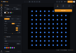 Perforated pattern export workflow for SVG and DXF