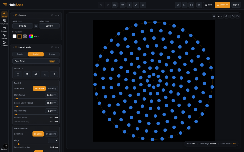 Polar Array Pattern Generator: Create Radial DXF Layouts Online