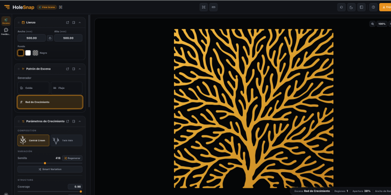 HoleSnap Flow Scene Adds Growth Network for Organic Branching Patterns