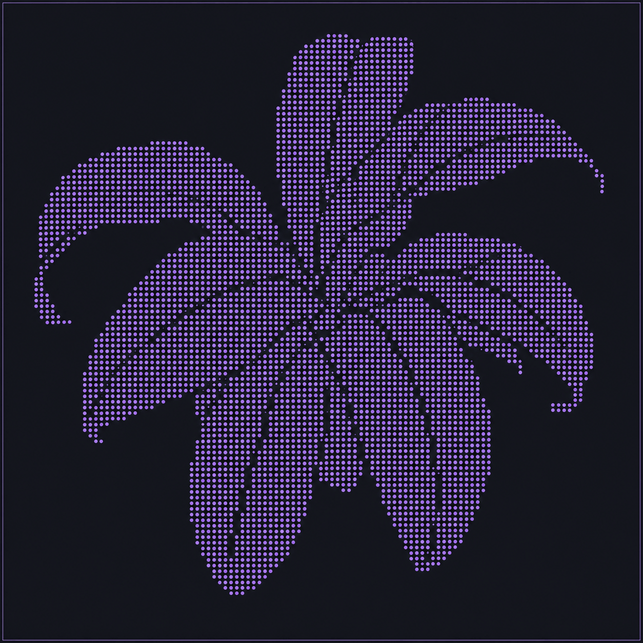 A plant image mapped into an adjustable perforation-style pattern