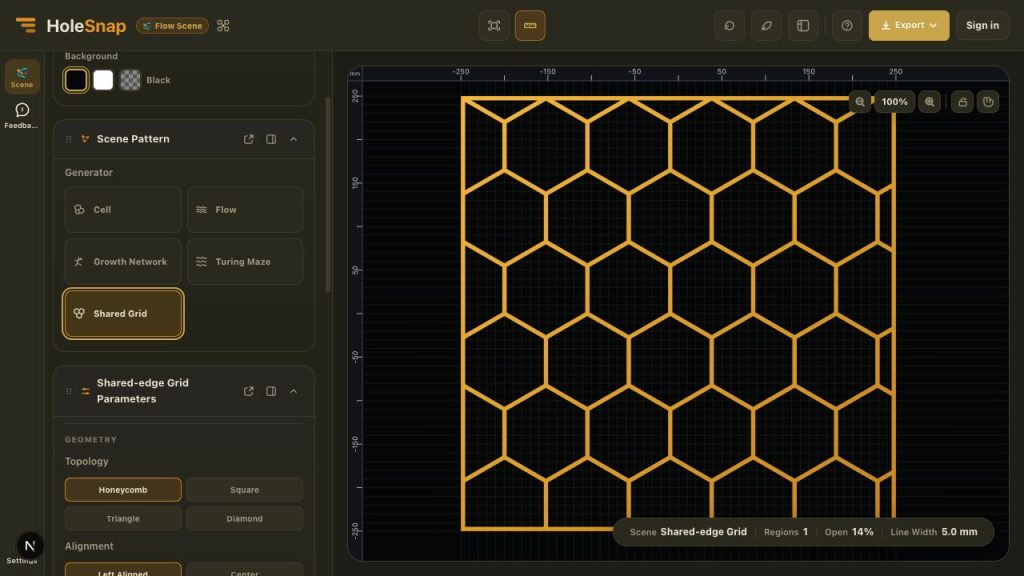 Shared-edge Grid Generator: Build Honeycomb and Geometric Vector Networks