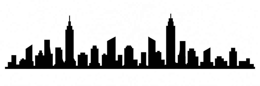 Black-and-white city silhouette used as the Image to Perf source